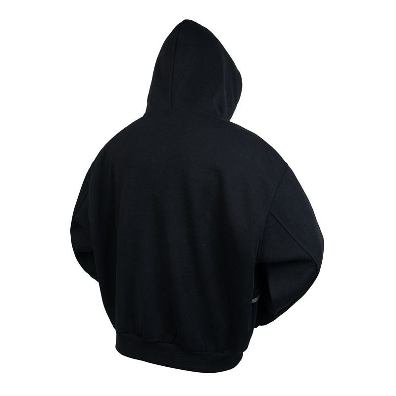 Sudadera con capucha y cremallera de estilo callejero, de ajuste relajado, con estampado de letras