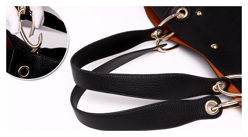 Bolso bandolera espacioso de poliuretano para damas