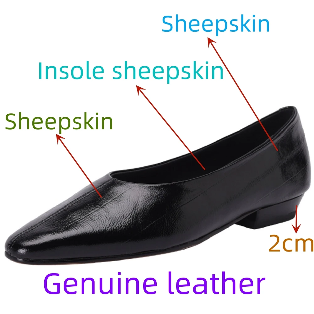 Zapato de salón clásico de piel de oveja para mujer