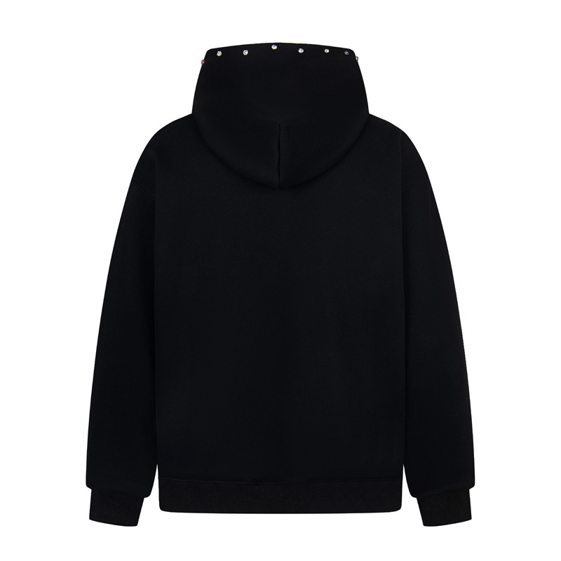 Sudadera con capucha oversized de algodón con letras bordadas utilitaria