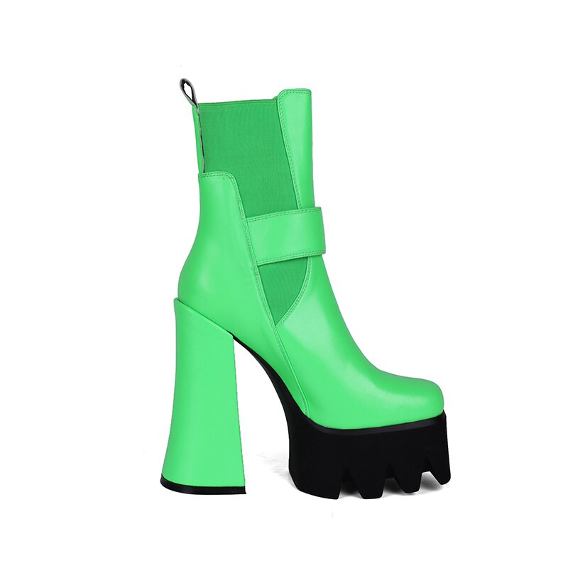 Botines elegantes de plataforma de tacón stiletto de poliuretano para mujeres