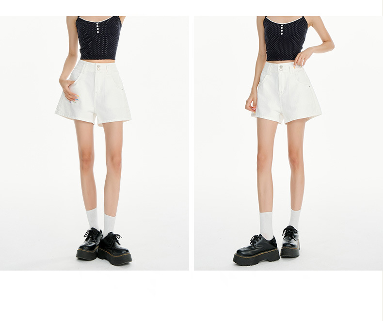 Shorts de cintura elevada minimalistas acampanados