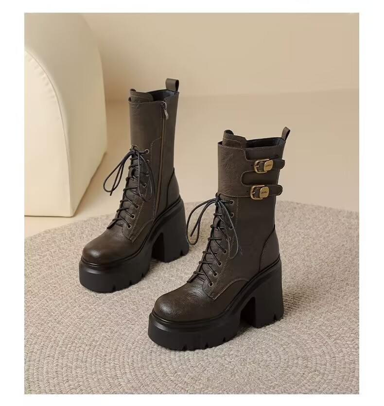 Botas de plataforma gruesas para mujer