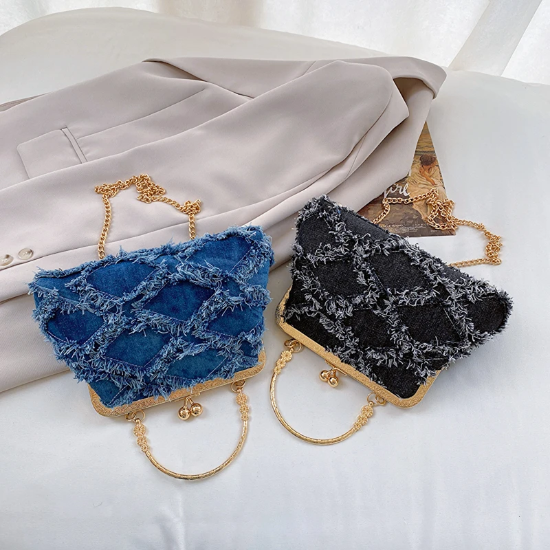 Mini bandolera de mezclilla vintage asiática para escapadas