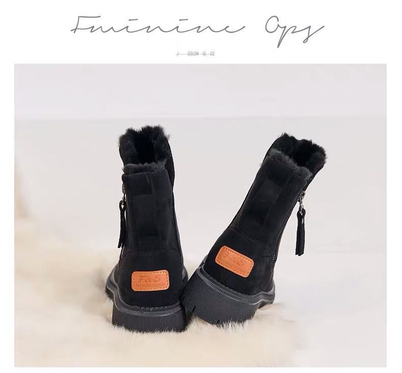 Botas de nieve para mujeres aisladas con forro sintético de caña media