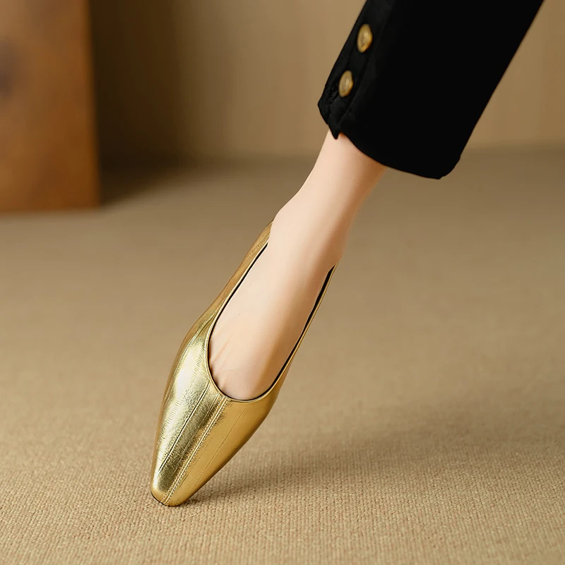 Zapato de salón clásico de piel de oveja para mujer