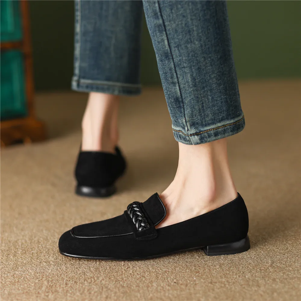 Zapatos para mujer, de uso diario y fáciles de llevar, lisos, con puntera curva