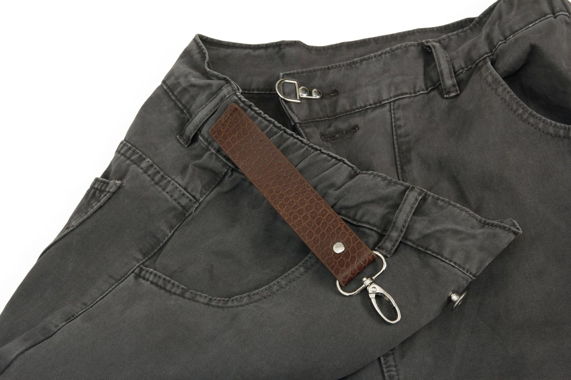 Vaqueros de algodón vintage asimétricos oversized para hombre