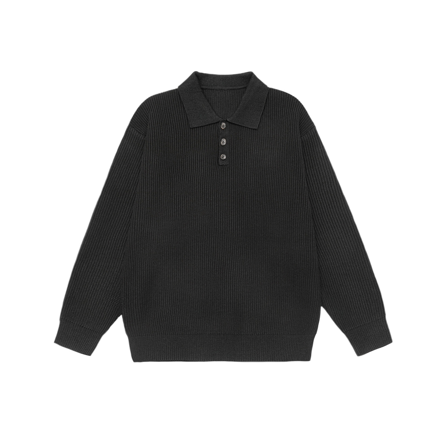Suéter para hombre de poliéster liso con cuello redondo
