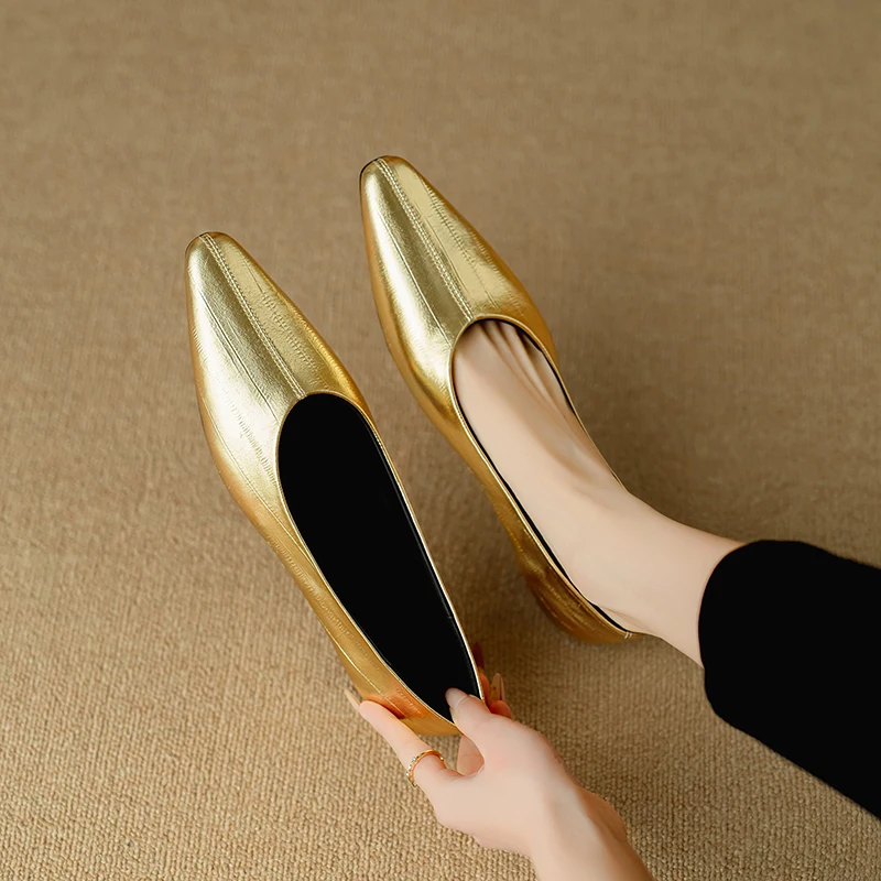 Zapato de salón clásico de piel de oveja para mujer