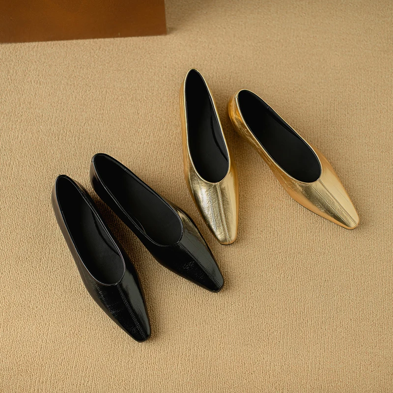 Zapato de salón clásico de piel de oveja para mujer