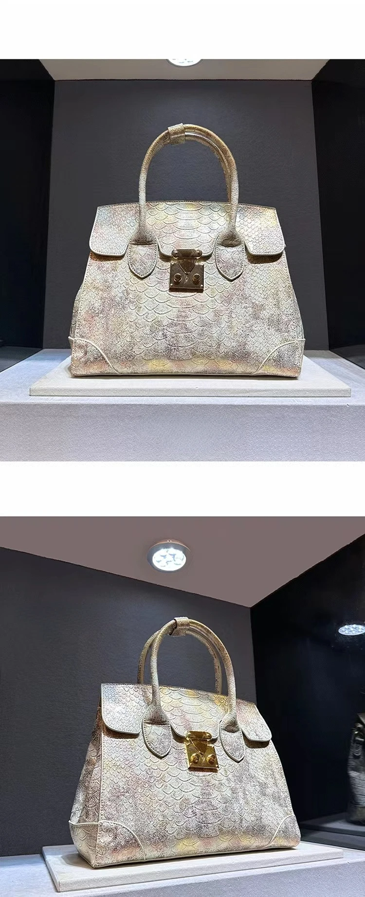 Bolso bandolera oversize para mujer con estampado de reptil