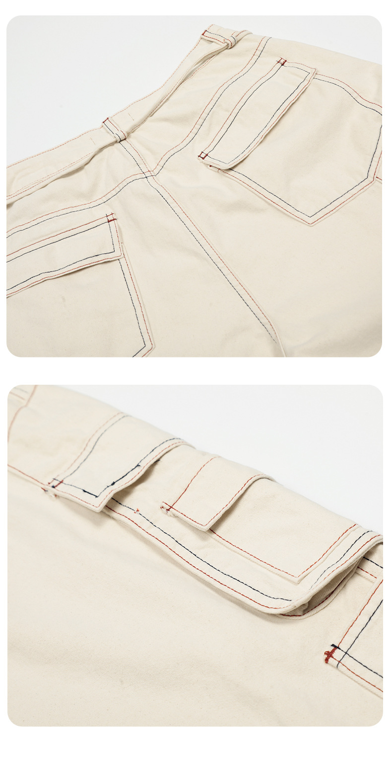 Pantalones rectos cortos de algodón utilitarios unisex