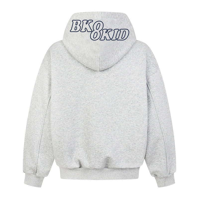 Sudadera con capucha y cremallera de estilo callejero, de ajuste relajado, con estampado de letras