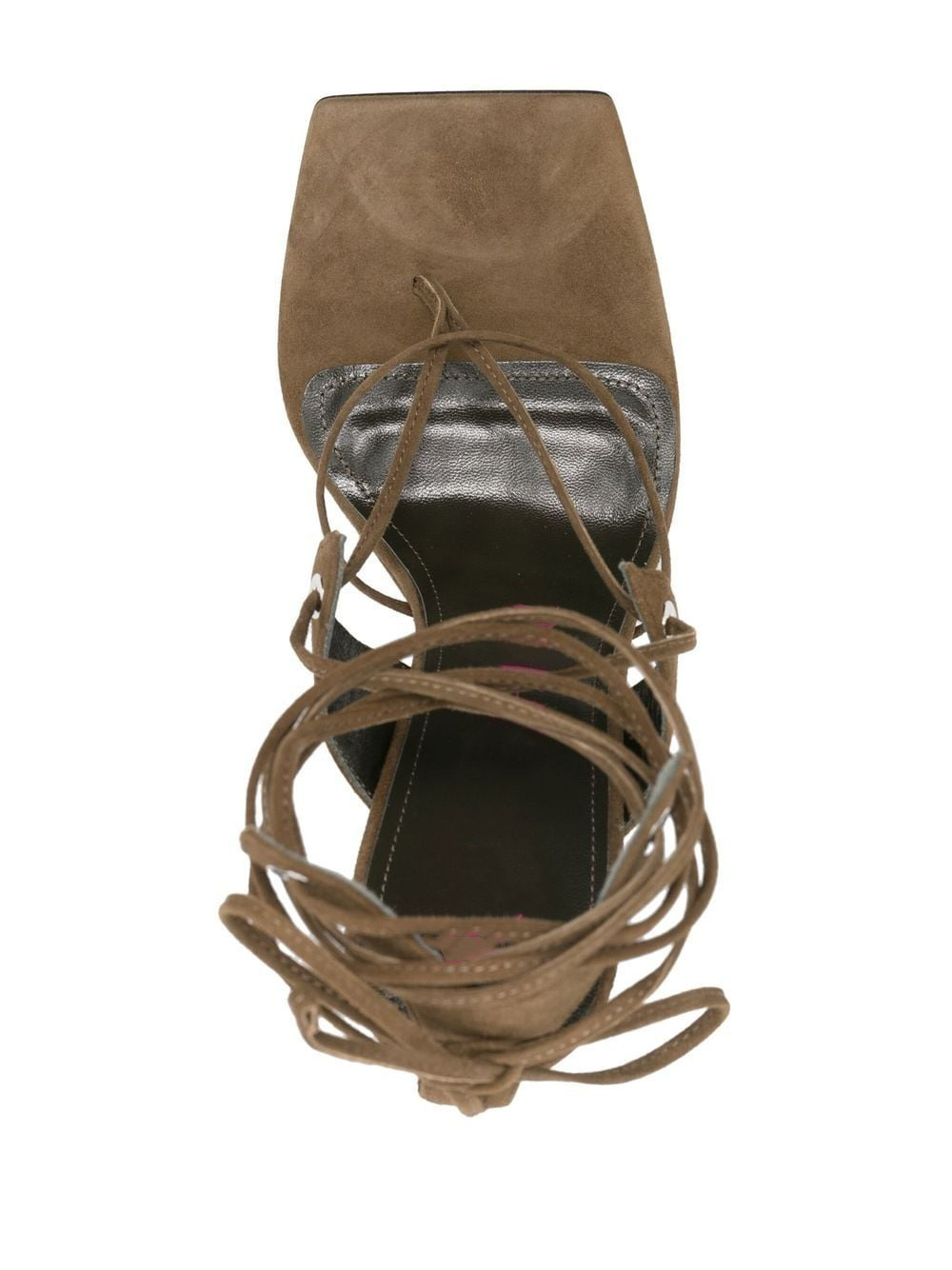 Sandalias de microfibra para mujeres con puntera cuadrada, tiras cruzadas y tacón bloque