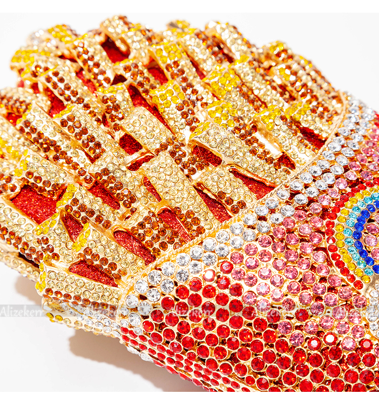 Clutch cuadrado metálico de estilo europeo