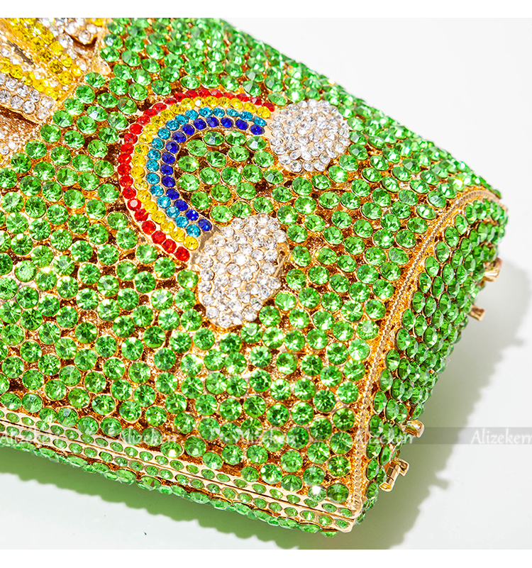 Clutch cuadrado metálico de estilo europeo