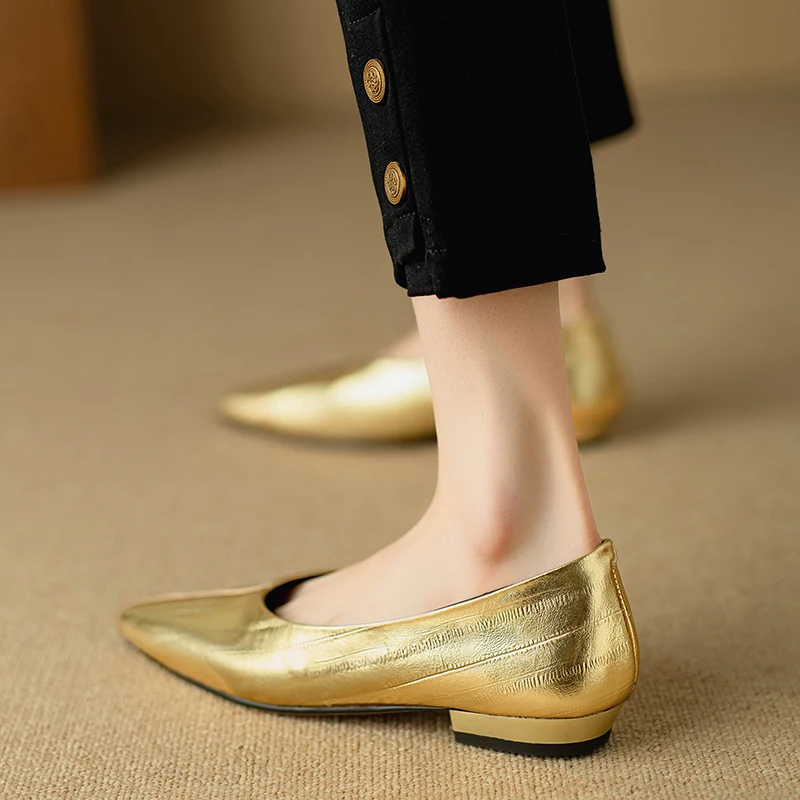 Zapato de salón clásico de piel de oveja para mujer
