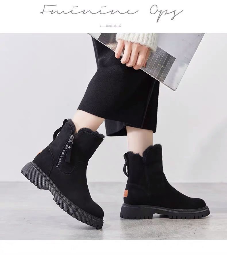 Botas de nieve para mujeres aisladas con forro sintético de caña media