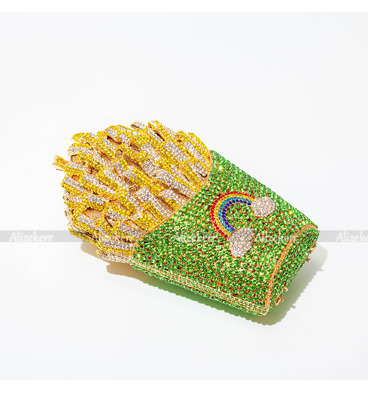 Clutch cuadrado metálico de estilo europeo