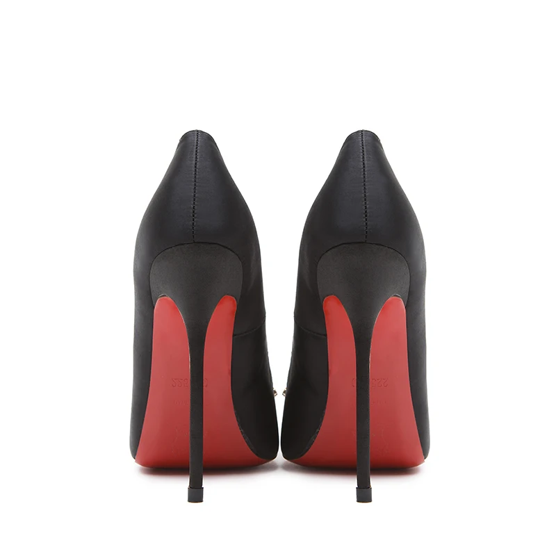 Zapatos de punta afilada con lazo de cinta, pedrería y talla plus