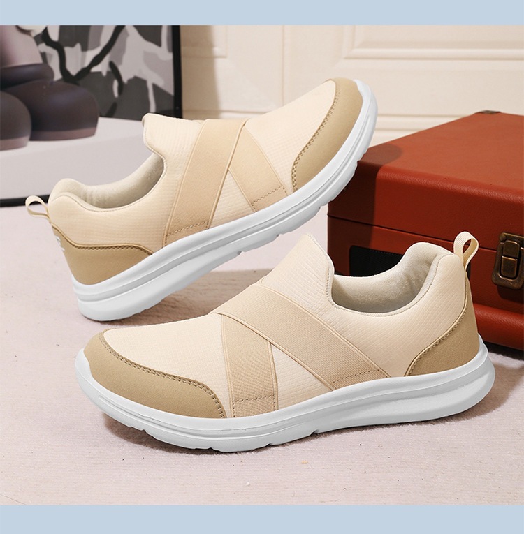Zapatillas deportivas sin cordones elásticas transpirables para mujer