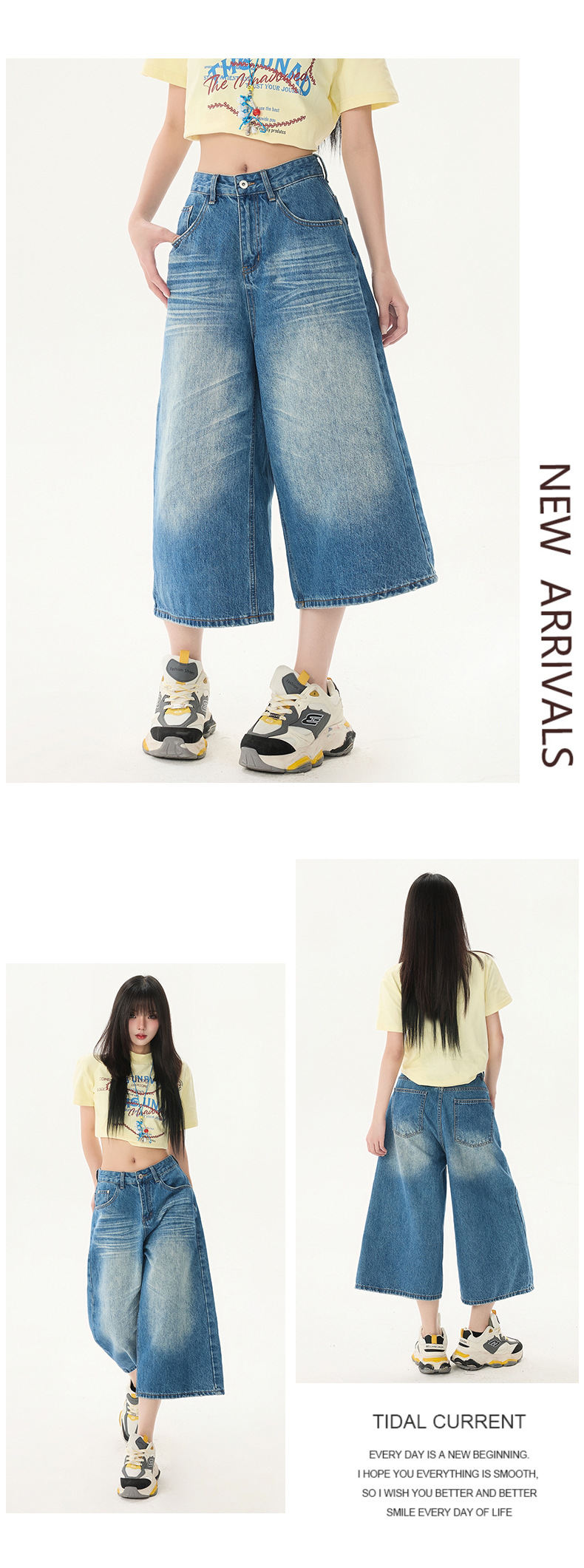 Vaqueros de corte recto lavados estilo streetwear