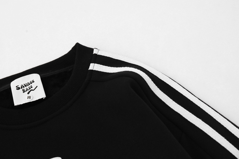 Sudadera con capucha holgada de algodón a rayas para hombre