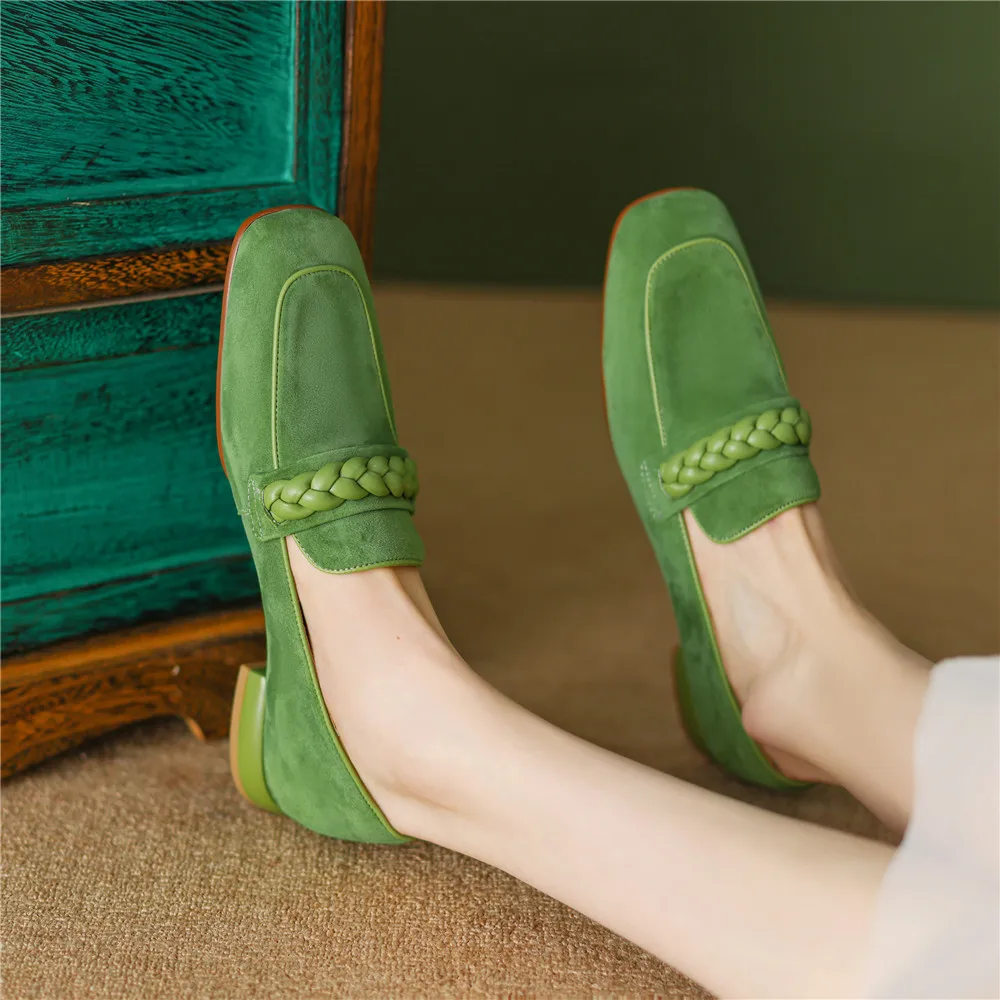 Zapatos para mujer, de uso diario y fáciles de llevar, lisos, con puntera curva