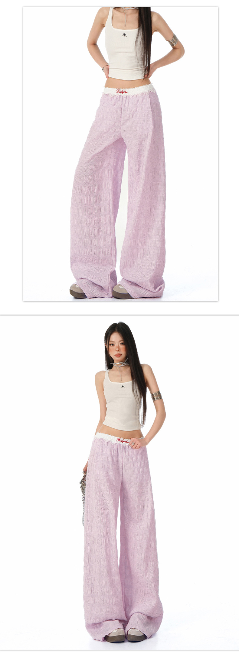 Pantalones palazzo fluidos para mujer