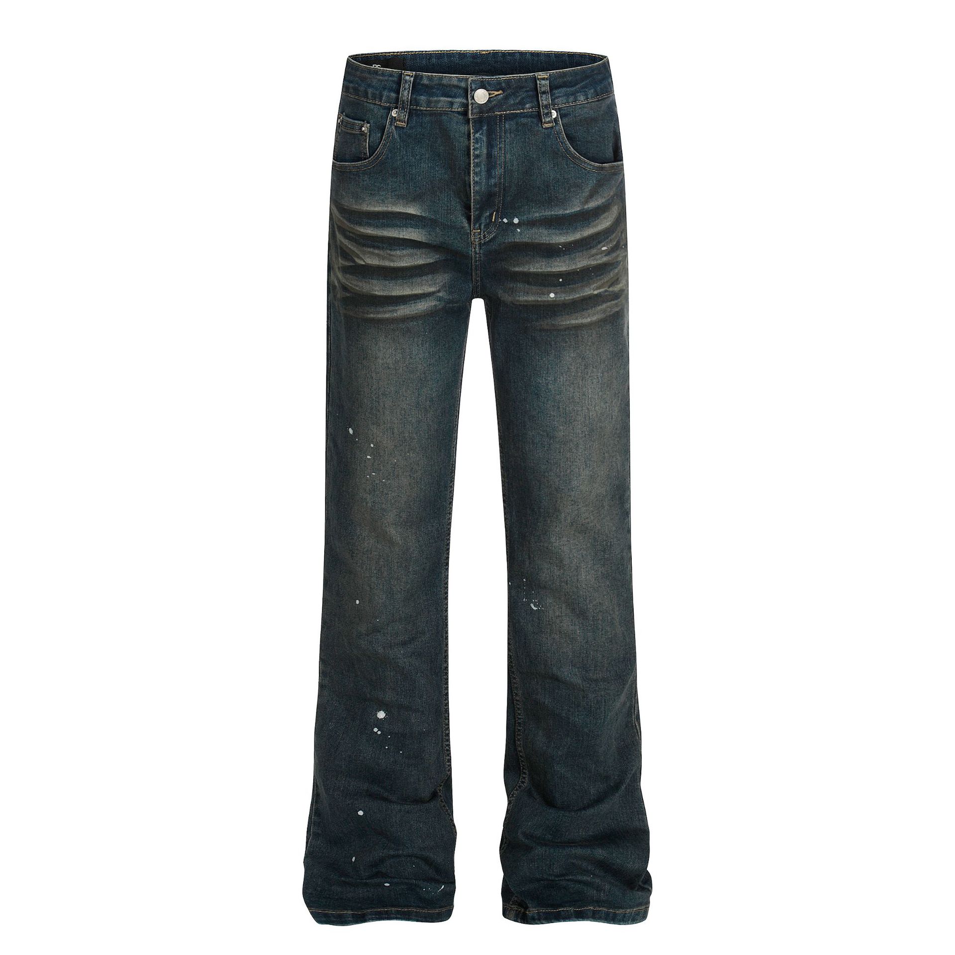 Urban Premium Pantalones acampanados ajustados con salpicaduras desgastadas