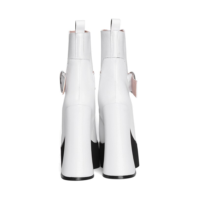 Botines elegantes de plataforma de tacón stiletto de poliuretano para mujeres