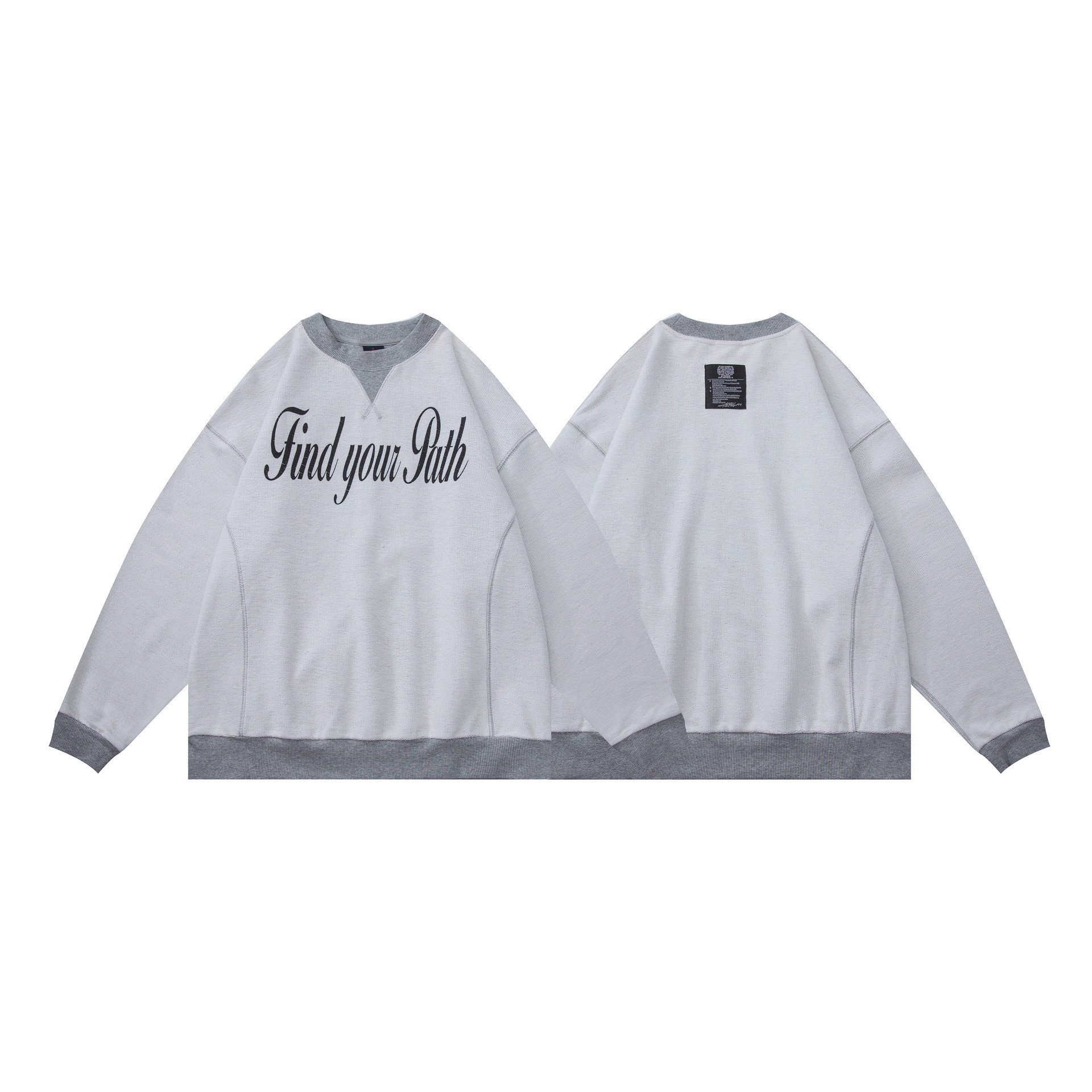 Sudadera con capucha oversize de mezcla de algodón con gráfico invertido y paneles de contraste