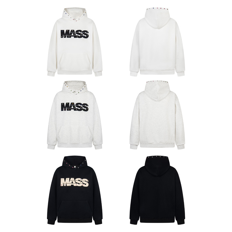 Sudadera con capucha oversized de algodón con letras bordadas utilitaria