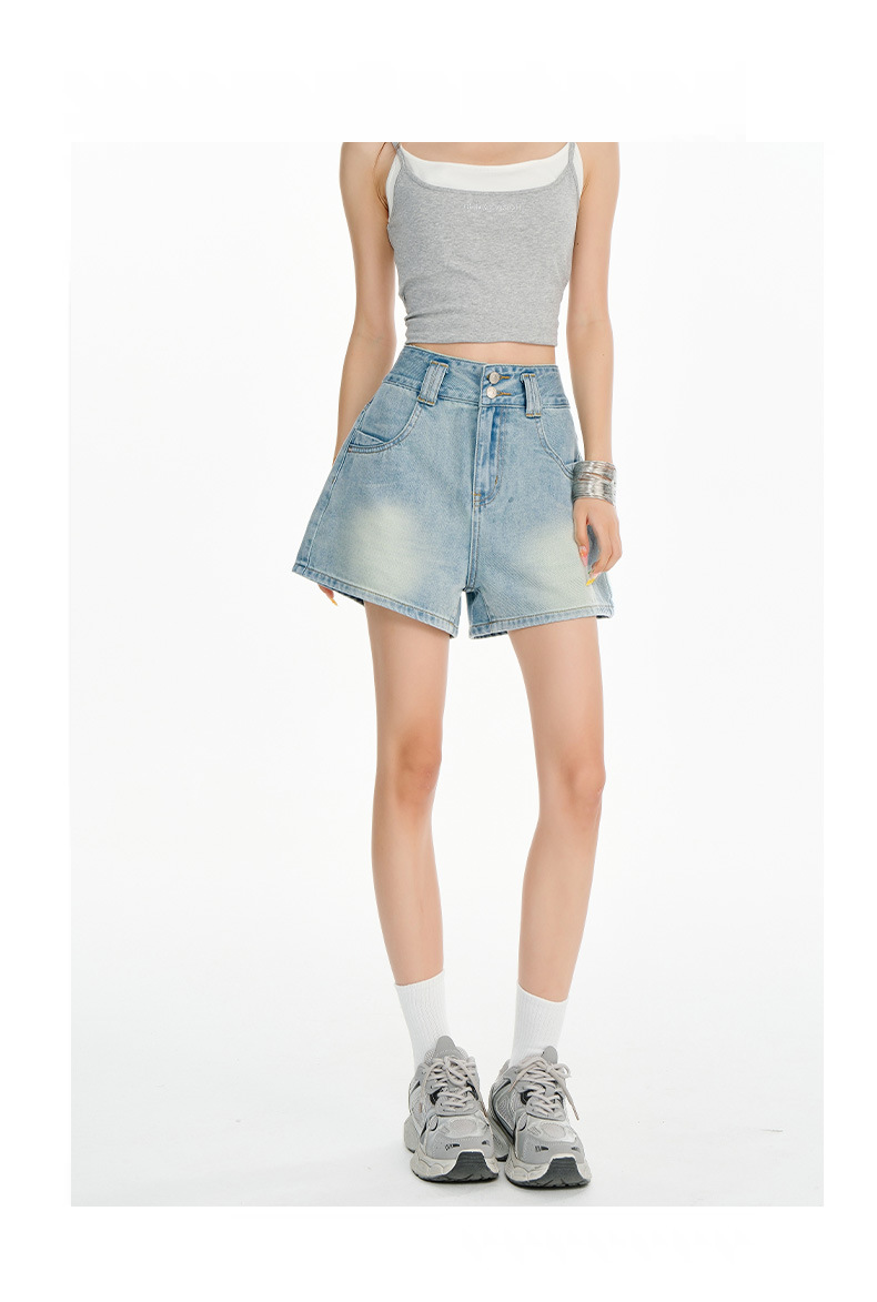 Shorts de cintura elevada minimalistas acampanados