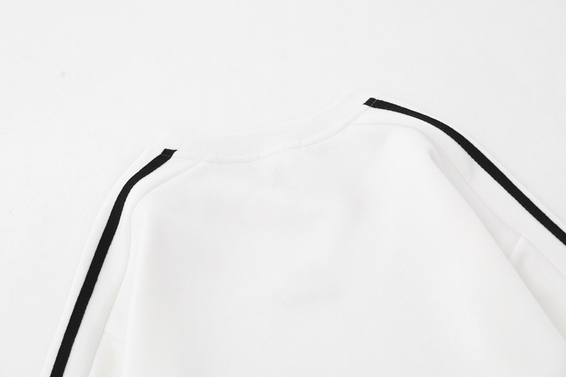Sudadera con capucha holgada de algodón a rayas para hombre