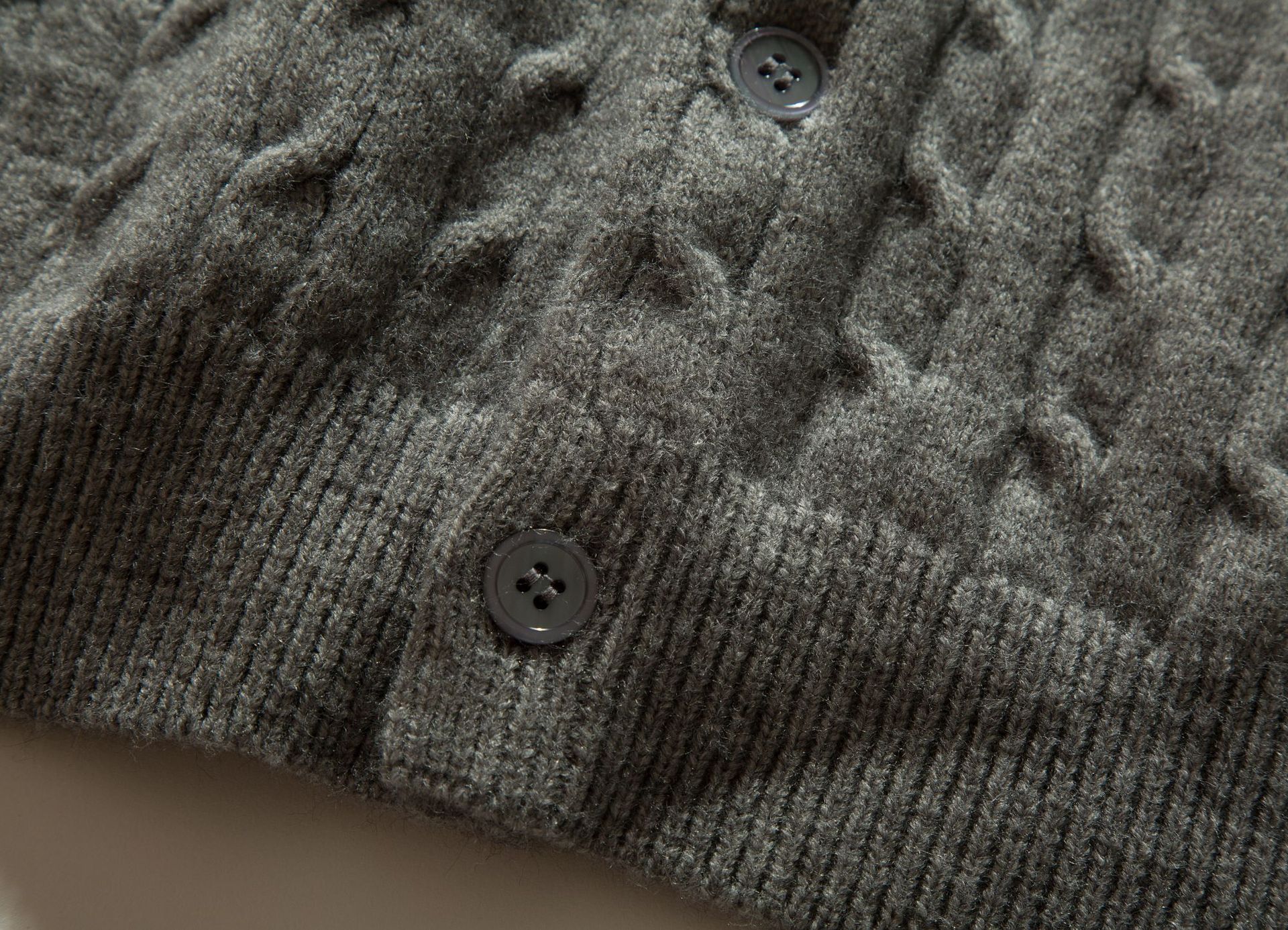 Cárdigan jacquard de acrílico con ajuste holgado y manga larga