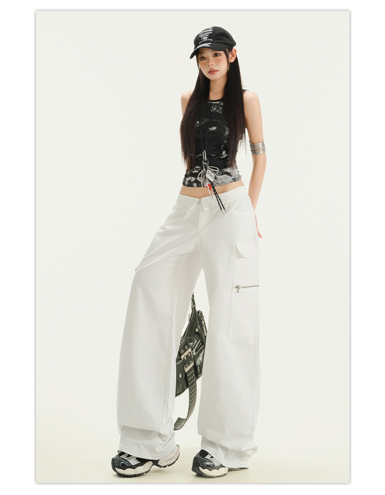 Pantalón de oficina color crema para mujer