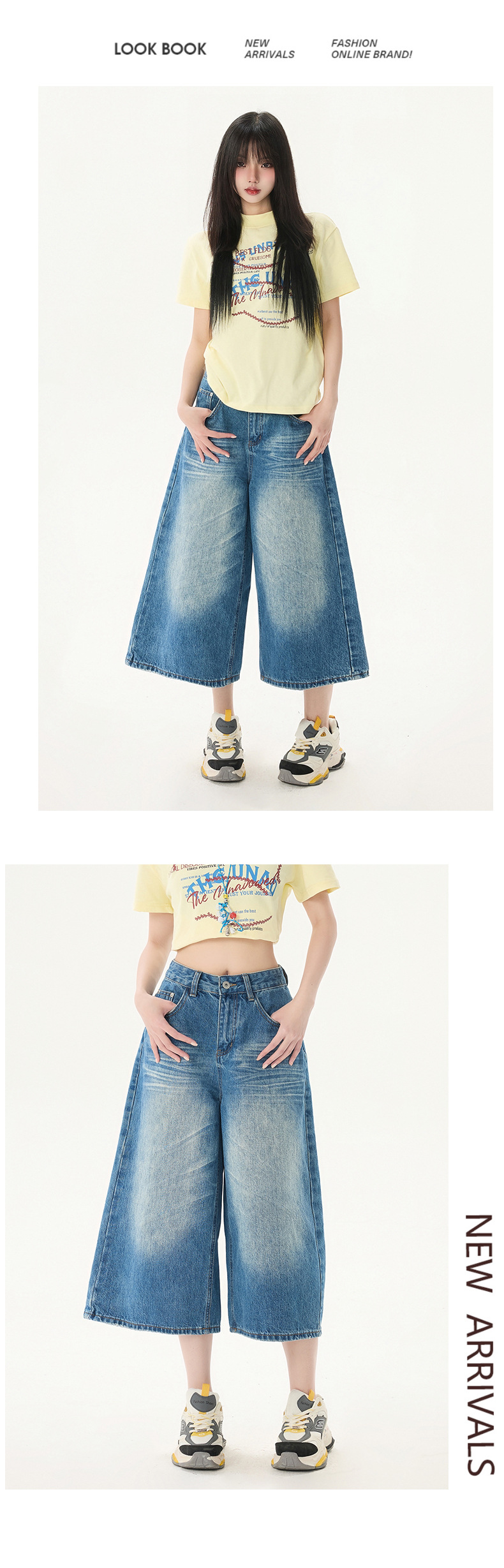 Vaqueros de corte recto lavados estilo streetwear