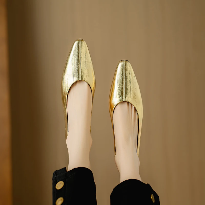 Zapato de salón clásico de piel de oveja para mujer