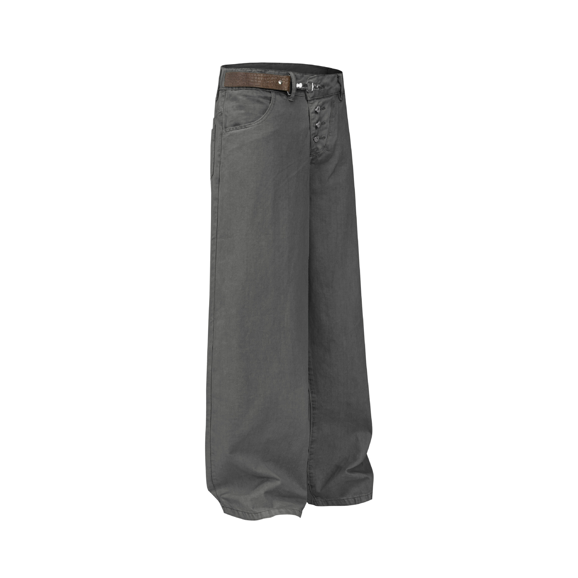 Vaqueros de algodón vintage asimétricos oversized para hombre
