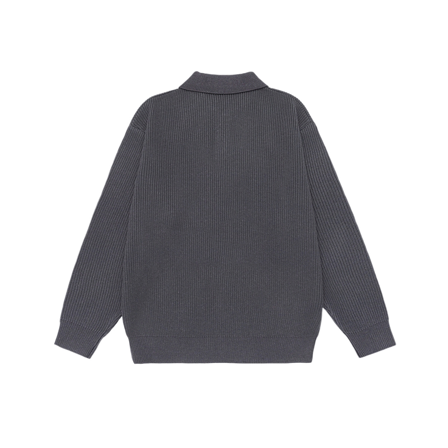 Suéter para hombre de poliéster liso con cuello redondo