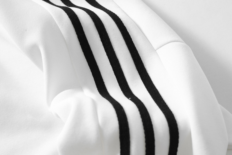 Sudadera con capucha holgada de algodón a rayas para hombre