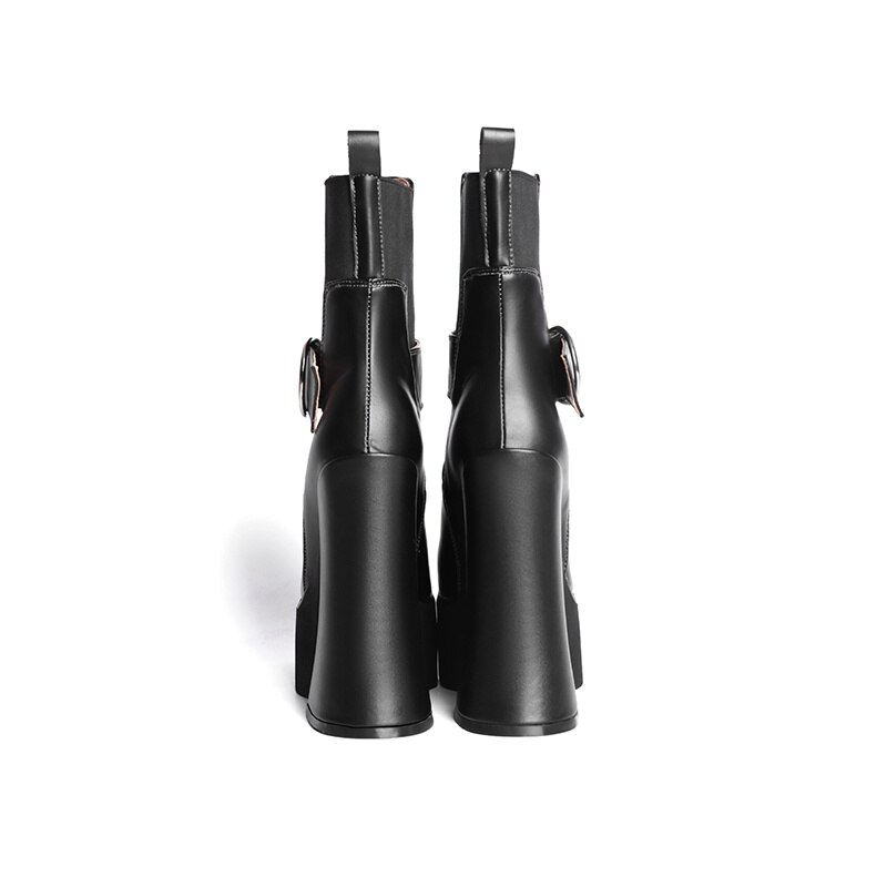 Botines elegantes de plataforma de tacón stiletto de poliuretano para mujeres