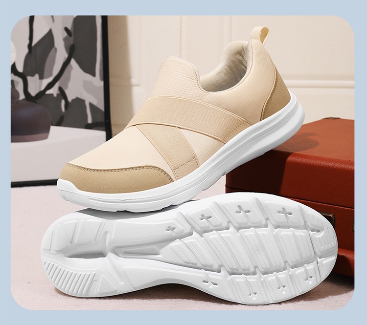 Zapatillas deportivas sin cordones elásticas transpirables para mujer