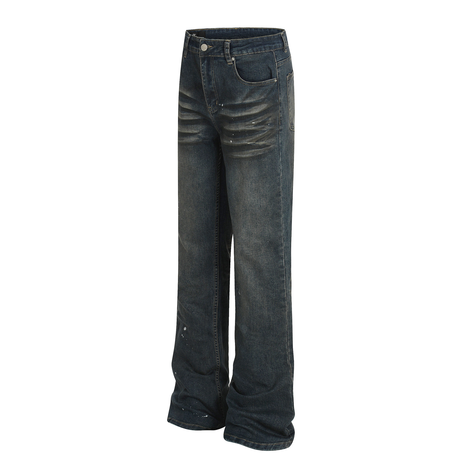 Urban Premium Pantalones acampanados ajustados con salpicaduras desgastadas
