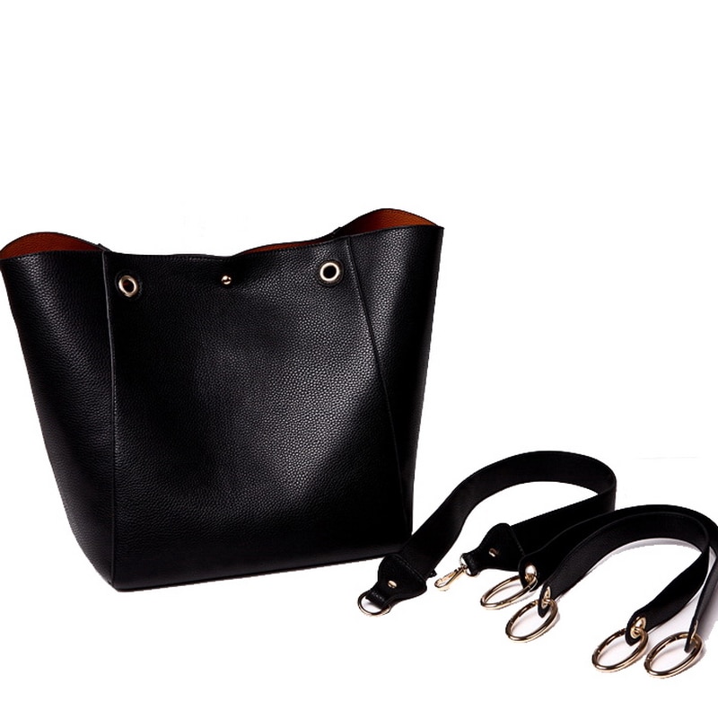 Bolso bandolera espacioso de poliuretano para damas