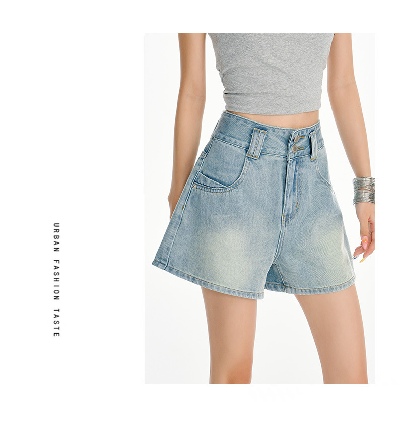 Shorts de cintura elevada minimalistas acampanados