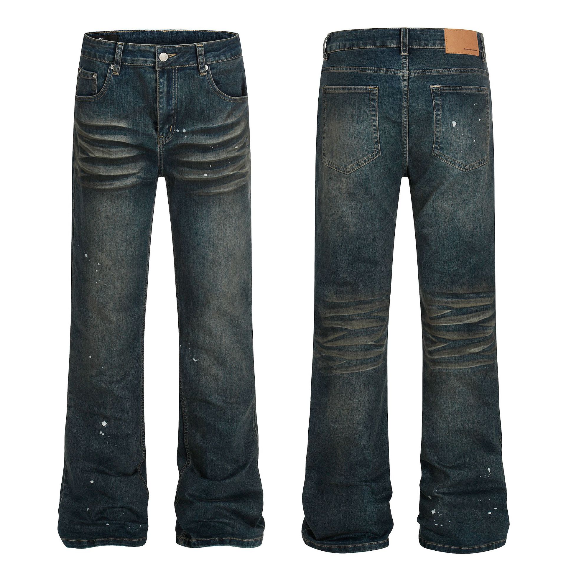 Urban Premium Pantalones acampanados ajustados con salpicaduras desgastadas