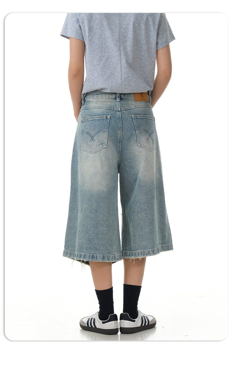 Vintage jeans holgados de algodón cortos